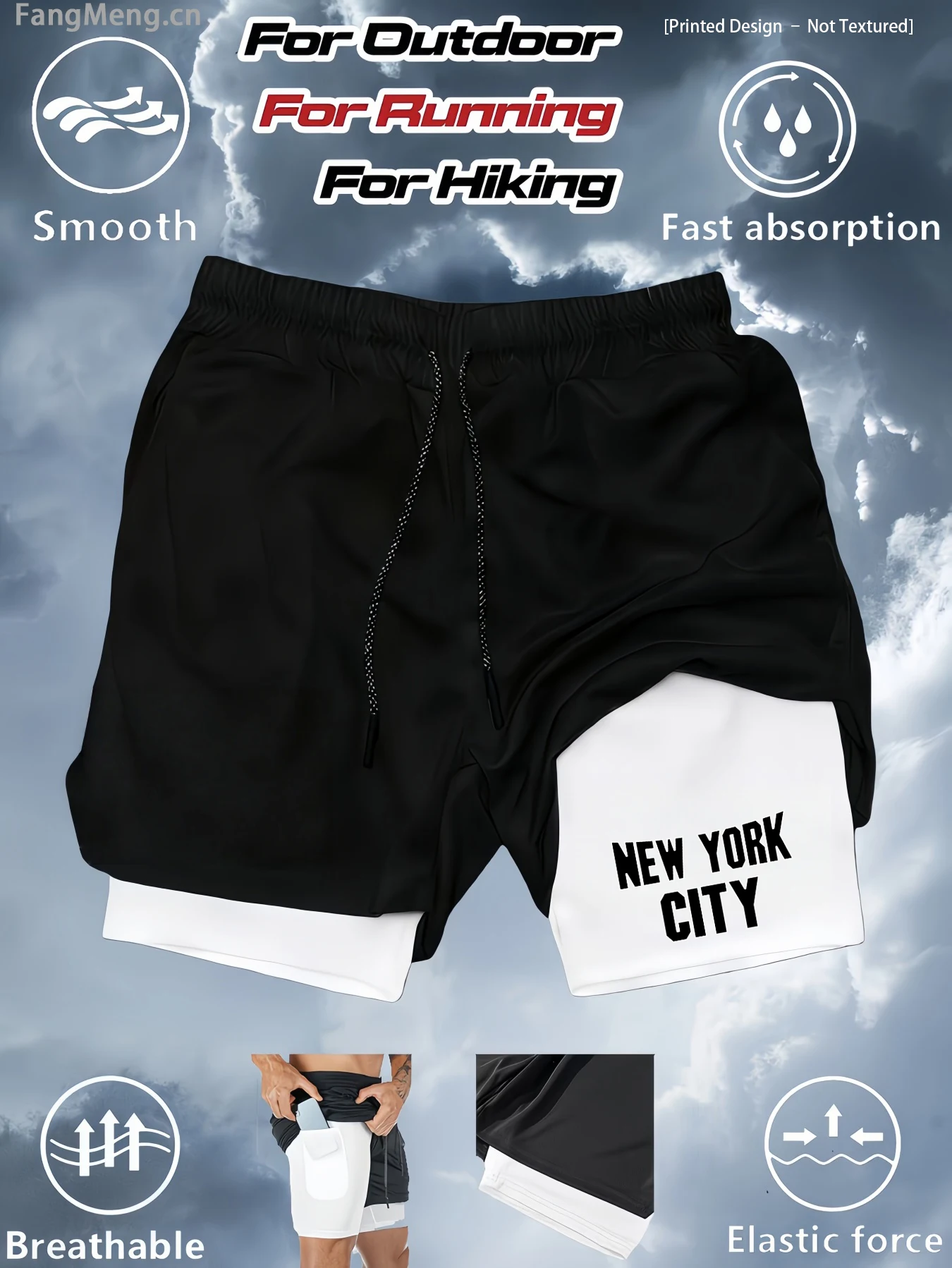 Summer men's compressed fitness shorts, fashionable printed sportswear pants, double-layer design, quick-drying, basketball, mus
Summer men's compressed fitness shorts, fashionable printed sportswear pants, double-layer design, quick-drying, basketball, mus