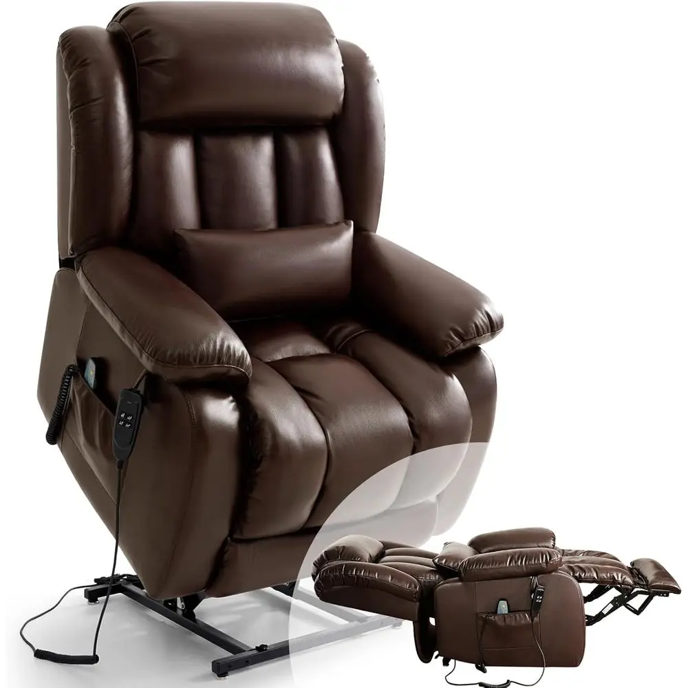 Dual Motor Power Recliner Chair with Massage & Heating for Adults, Extended Footrest, USB Ports, Remote Control & Lumbar Support
Dual Motor Power Recliner Chair with Massage & Heating for Adults, Extended Footrest, USB Ports, Remote Control & Lumbar Support