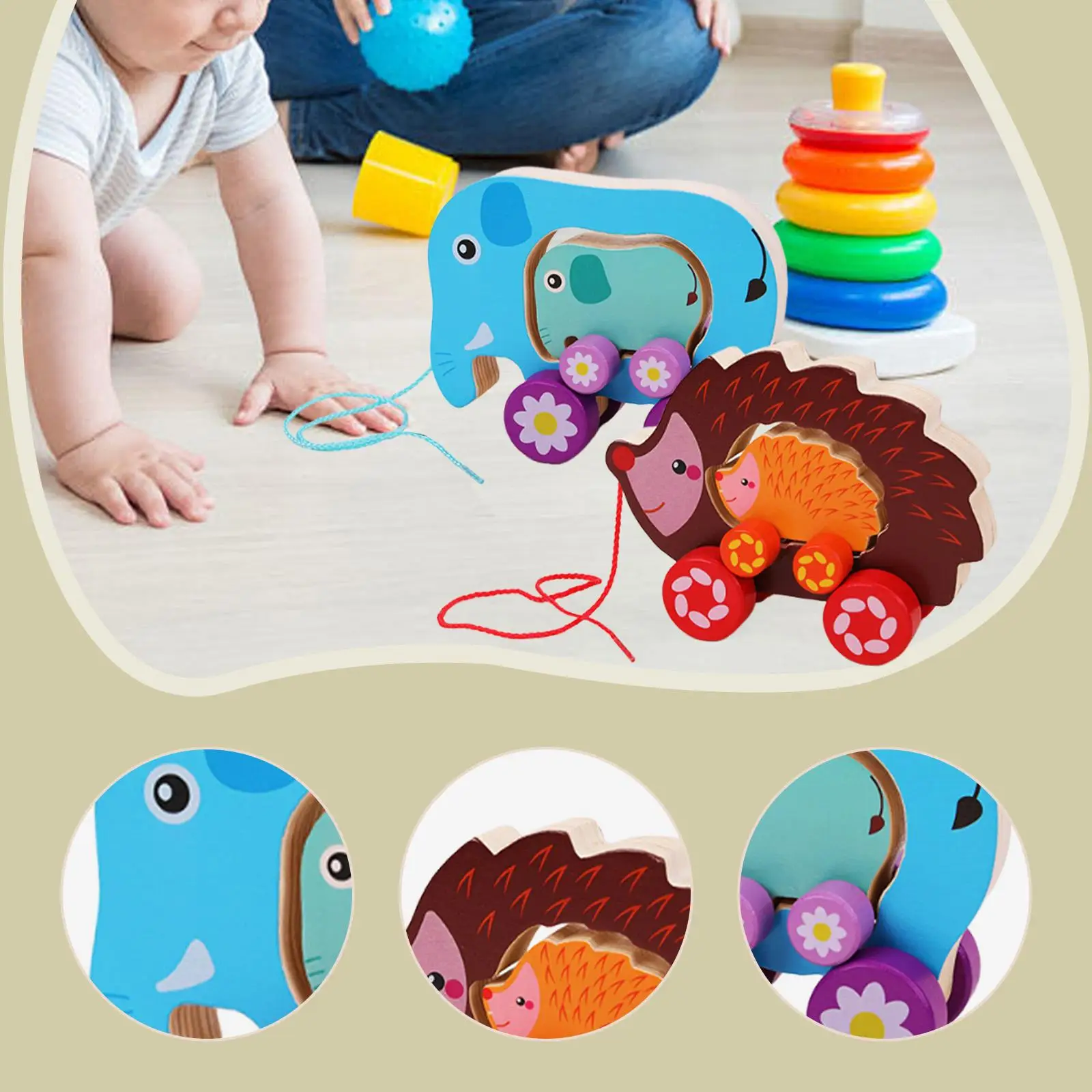 Pull Along Wooden Toy Creativity Fine Motor Skills Push and Pull Along Toy for Preschool Pretend Play Holidays Interaction Party
Pull Along Wooden Toy Creativity Fine Motor Skills Push and Pull Along Toy for Preschool Pretend Play Holidays Interaction Party