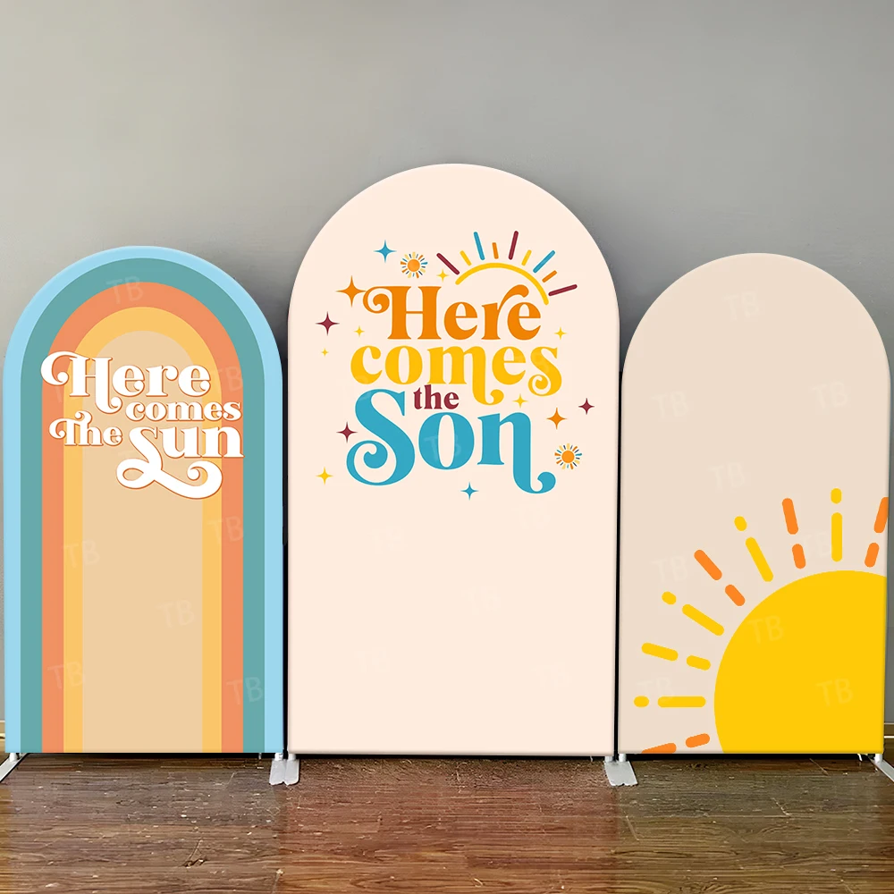 Here Comes the Son Sun & Rainbow Arch Backdrop Cover for Baby Shower Boy Birthday Party Bright Theme Photo Booth Background
Here Comes the Son Sun & Rainbow Arch Backdrop Cover for Baby Shower Boy Birthday Party Bright Theme Photo Booth Background