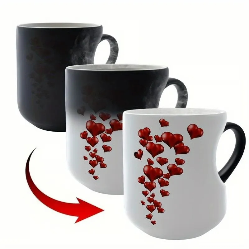 Funny Heart-Shaped Color Changing Mug Magic Coffee Tea Heat Changing Sensitive Cup Romantic Heart Handle Ceramic Mugs Love Gift
Funny Heart-Shaped Color Changing Mug Magic Coffee Tea Heat Changing Sensitive Cup Romantic Heart Handle Ceramic Mugs Love Gift