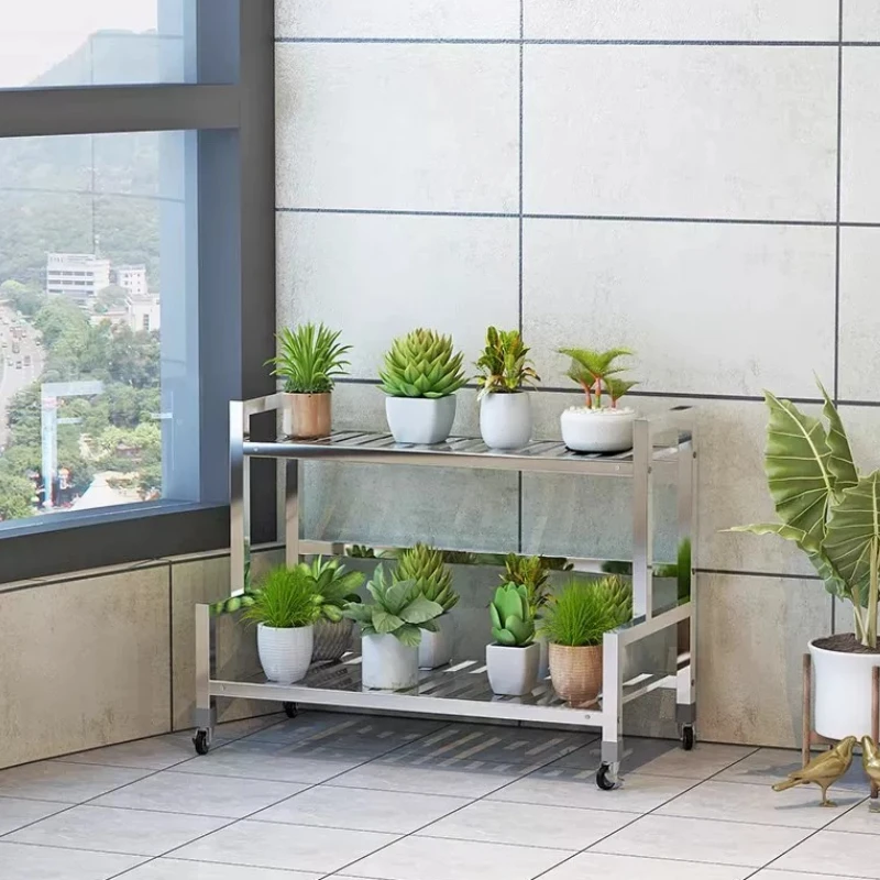 Stainless Steel Step Shaped Plant Display Shelf with 360° Rolling Caster Wide Boards Space Saving for Balcony Very Strong Home
Stainless Steel Step Shaped Plant Display Shelf with 360° Rolling Caster Wide Boards Space Saving for Balcony Very Strong Home