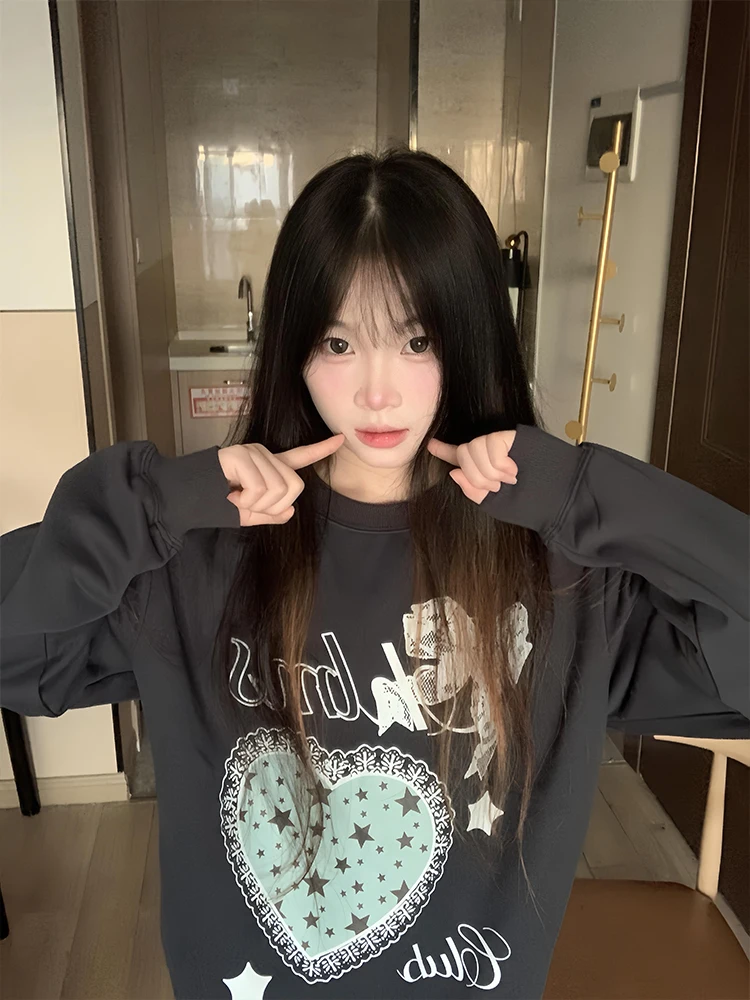 Korean Retro Knot Heart Print Fce Lined Thiened Loose Long Sve Hoodl Sweatirt Women's Autumn Winter Ca...
Korean Retro Knot Heart Print Fce Lined Thiened Loose Long Sve Hoodl Sweatirt Women's Autumn Winter Ca...