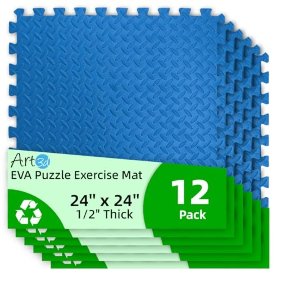 Pack 24" x 24" EVA Interlocking Exercise Mats 1/2" Thick Foam Puzzle Flooring for Workout Gym Equipments Training Areas .FT
Pack 24" x 24" EVA Interlocking Exercise Mats 1/2" Thick Foam Puzzle Flooring for Workout Gym Equipments Training Areas .FT