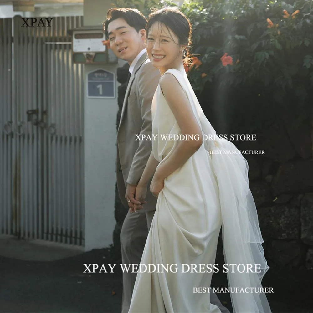 XPAY Simple Korea A Line Wedding Dresses Elegant Satin Sleeveless Country Garden Bridal Gown Backless With Cap Beach Bride Dress
XPAY Simple Korea A Line Wedding Dresses Elegant Satin Sleeveless Country Garden Bridal Gown Backless With Cap Beach Bride Dress