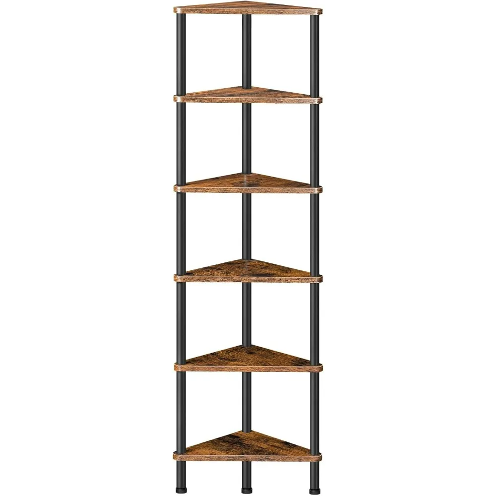 Corner Shelf Stand,Industrial 6-Tier Wall Corner Bookshelf with Metal Frame,Corner Bookcase for Small Spaces,Bedroom,Living Room
Corner Shelf Stand,Industrial 6-Tier Wall Corner Bookshelf with Metal Frame,Corner Bookcase for Small Spaces,Bedroom,Living Room