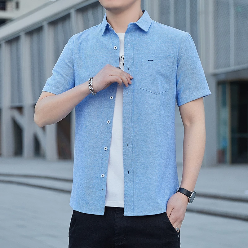 Light Oxford Formal Shirt Men's Summer Short Sleeve Workwear Shirts Man Trendy Mid-aged Business Casual Printed Shirt for Men
Light Oxford Formal Shirt Men's Summer Short Sleeve Workwear Shirts Man Trendy Mid-aged Business Casual Printed Shirt for Men