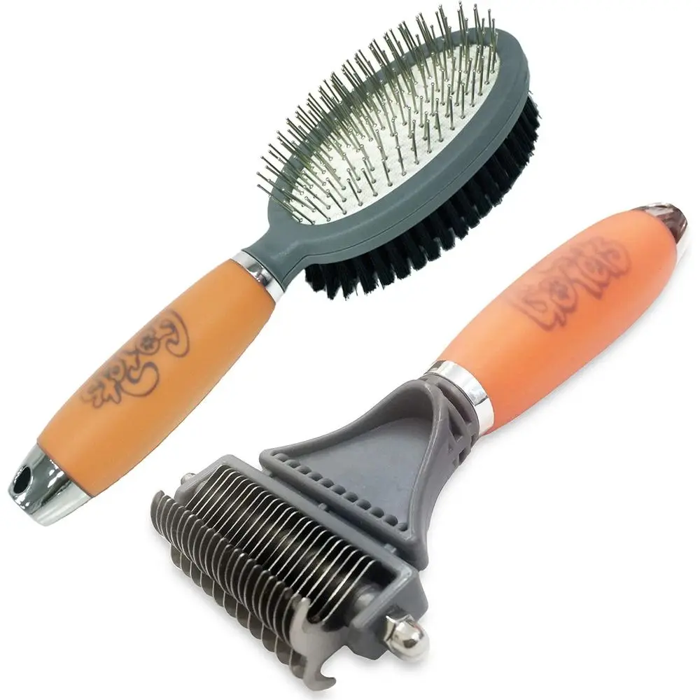 All-in-One Pet Grooming Set: Dual-Sided Dematting Comb, Shedding Tool, Pin & Bristle Brushes for Dogs and Cats
All-in-One Pet Grooming Set: Dual-Sided Dematting Comb, Shedding Tool, Pin & Bristle Brushes for Dogs and Cats