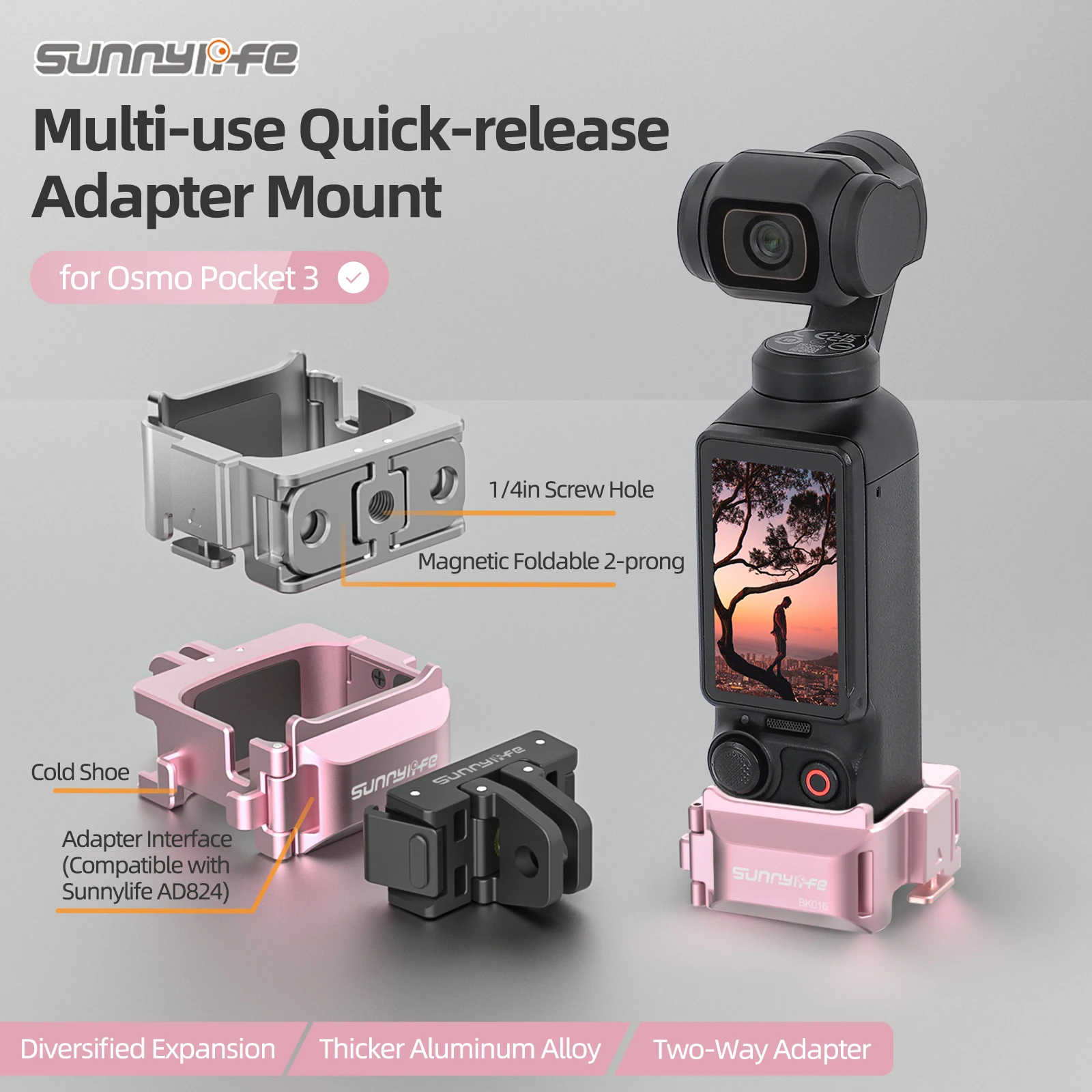 Adapter Frame Base For DJI Osmo Pocket 4/3 Camera Mount Expansion Metal Adapter With Cold Shoe /Quick Release Adapter Mount
Adapter Frame Base For DJI Osmo Pocket 4/3 Camera Mount Expansion Metal Adapter With Cold Shoe /Quick Release Adapter Mount