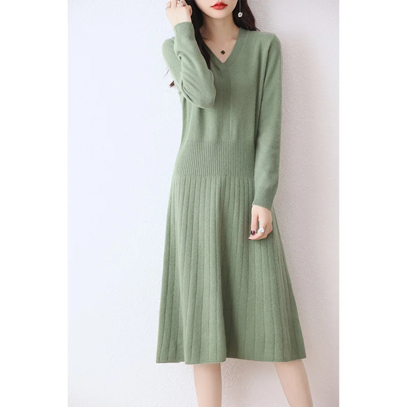Winter/ Autumn V-neck Female Dresses 100% Wool Knitted Dress For Women 2023 Hot Sale Long Style 6Colors Jumpers DR01
Winter/ Autumn V-neck Female Dresses 100% Wool Knitted Dress For Women 2023 Hot Sale Long Style 6Colors Jumpers DR01