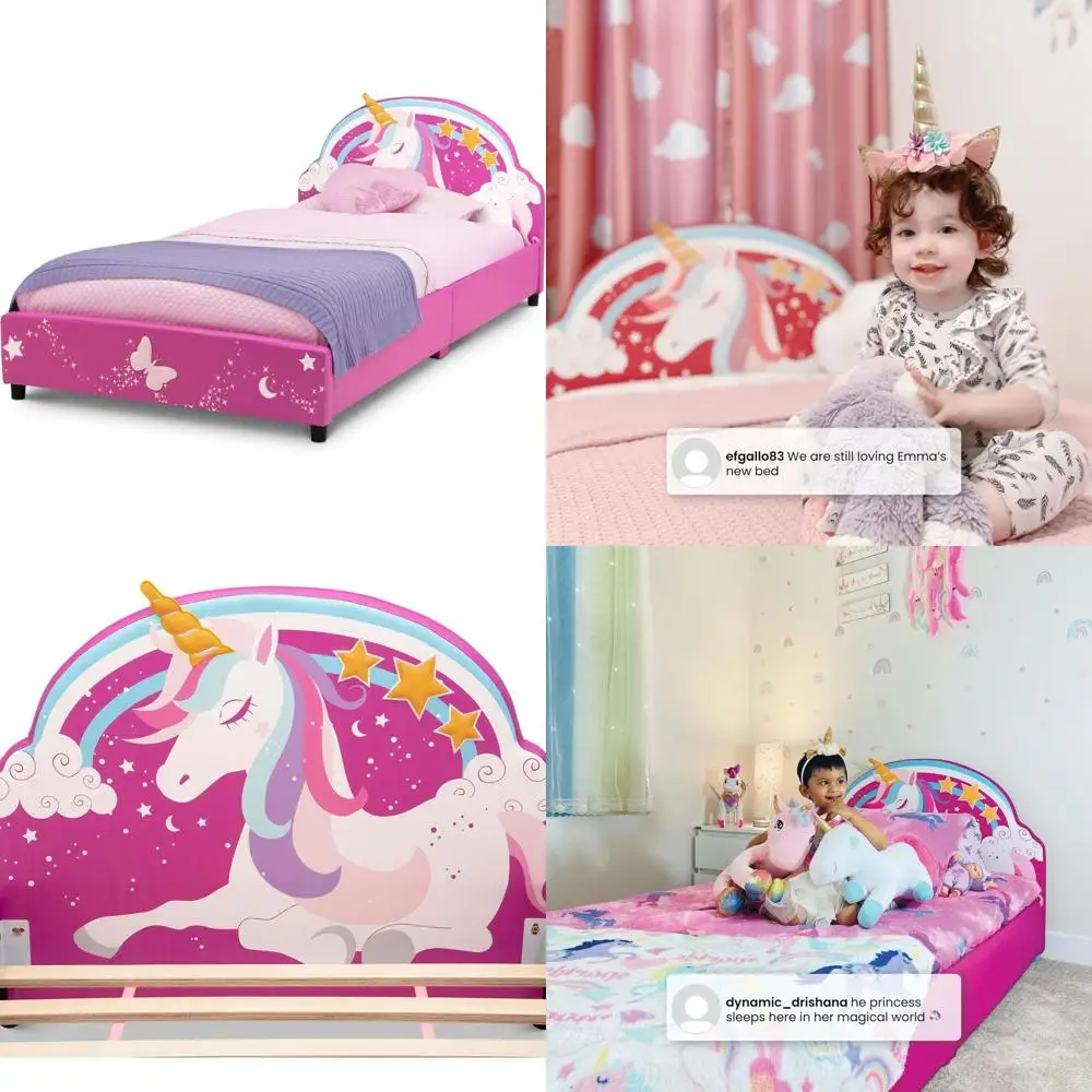 Pink Upholstered Twin-Size Children's Bed
Pink Upholstered Twin-Size Children's Bed