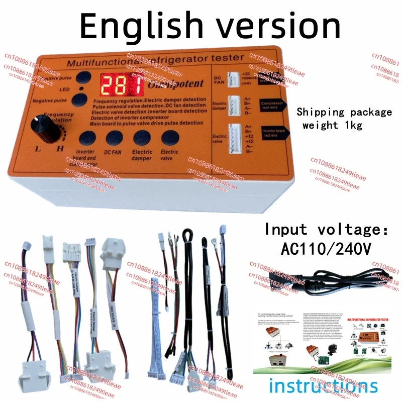 AC110/240V Universal Fridge Inverter Board, Compressor, Solenoid Valve, Fan, Damper, Motor Valve - Tester & Diagnostic Tool
AC110/240V Universal Fridge Inverter Board, Compressor, Solenoid Valve, Fan, Damper, Motor Valve - Tester & Diagnostic Tool