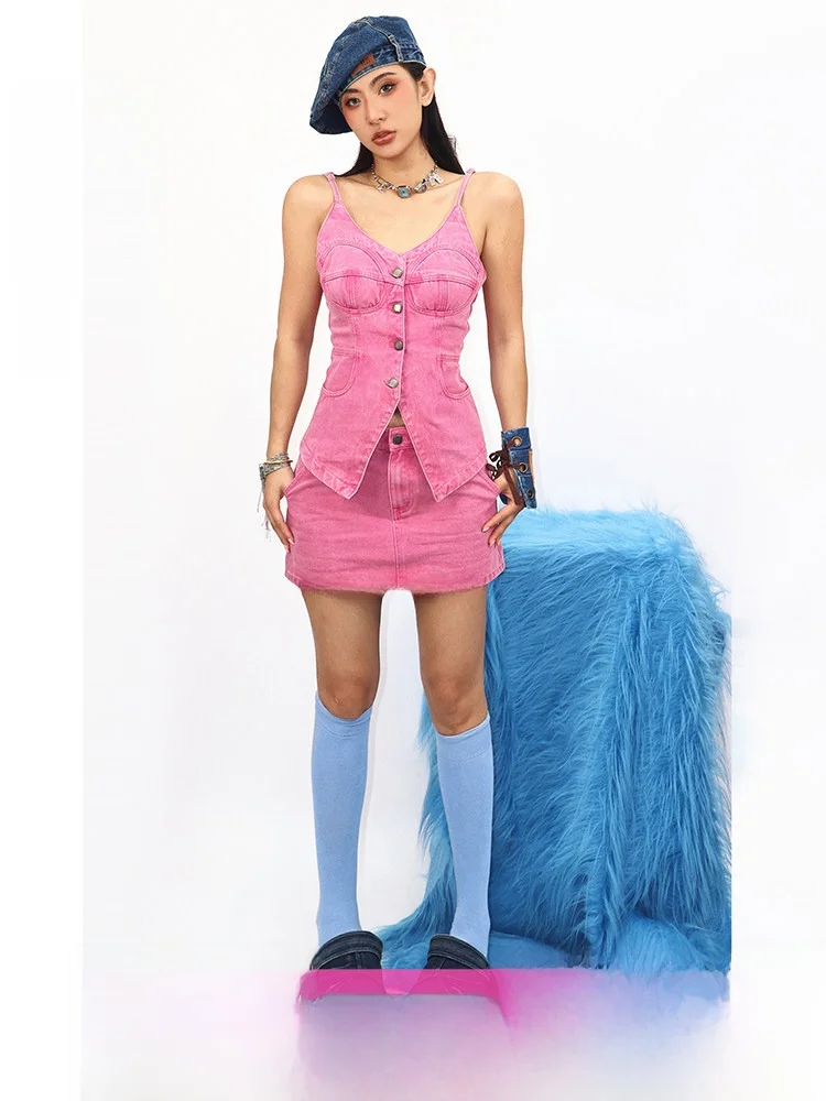 Cool Denim Vest Women's A-Line Slim Fit Cotton Spring Summer Original Design Single-Breasted Color Casual Fashion
Cool Denim Vest Women's A-Line Slim Fit Cotton Spring Summer Original Design Single-Breasted Color Casual Fashion