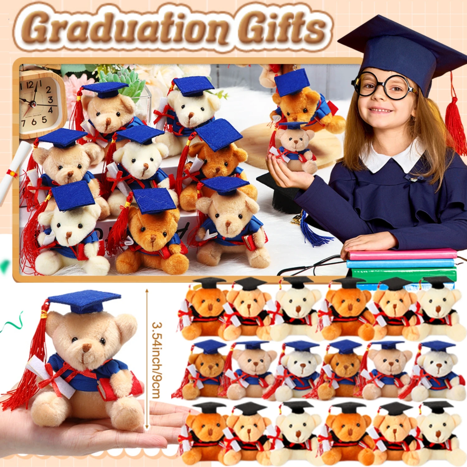 Graduation Bear Plush Gift Bulk 2026 Bear Stuffed Animal with Cards Graduation Cap Class of 2026 Presents for Kindergarten Eleme
Graduation Bear Plush Gift Bulk 2026 Bear Stuffed Animal with Cards Graduation Cap Class of 2026 Presents for Kindergarten Eleme