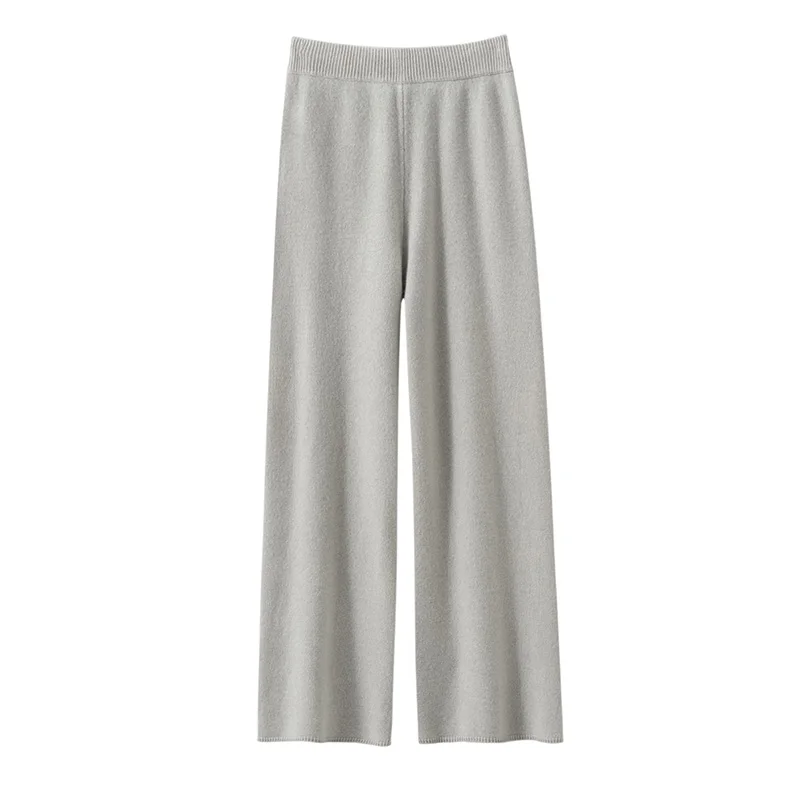 Women's 100% Pure Cashmere Knitted Wide Leg Pants High Waisted Soild Loose Straight Floor Length Casual Trousers Daily Commuting
Women's 100% Pure Cashmere Knitted Wide Leg Pants High Waisted Soild Loose Straight Floor Length Casual Trousers Daily Commuting
