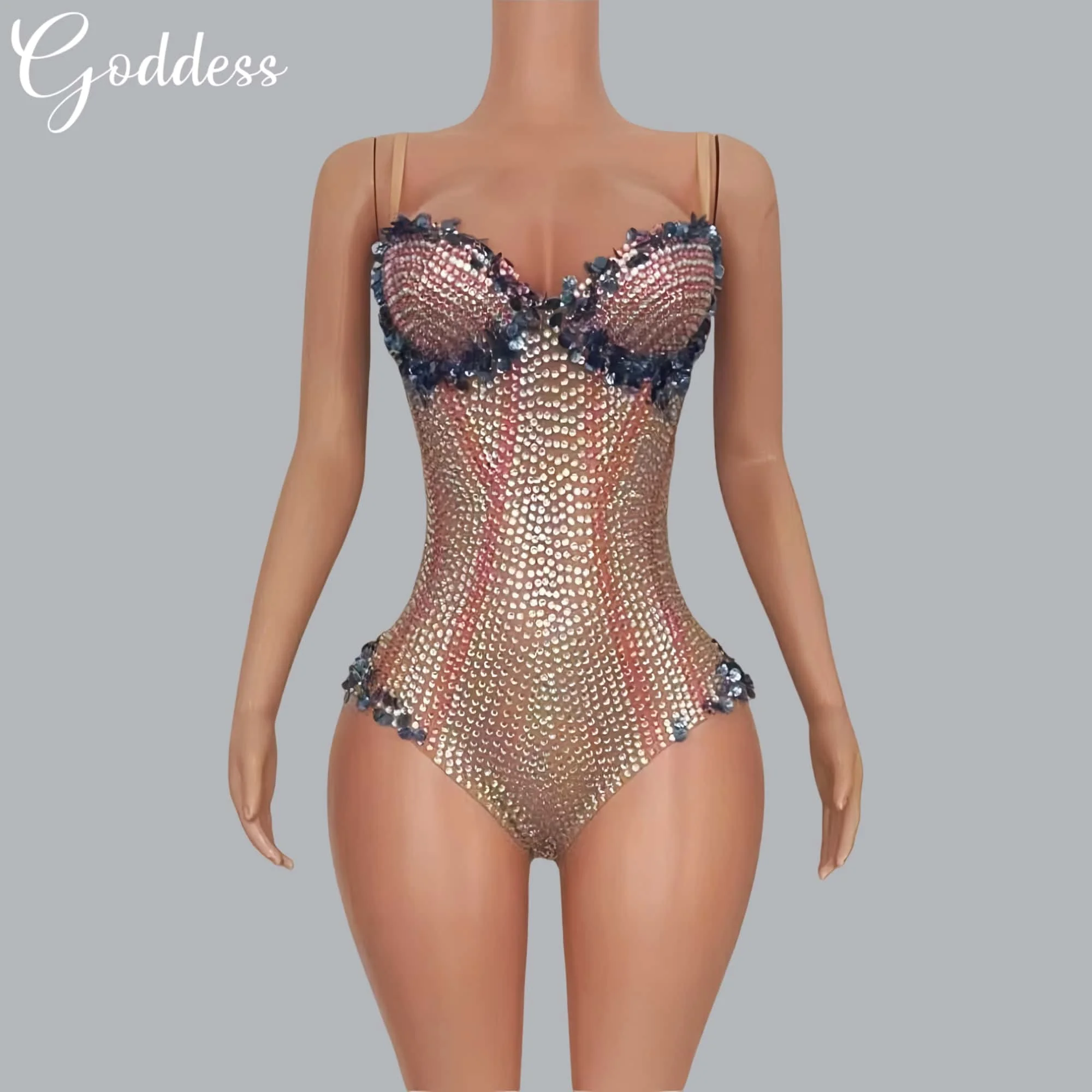 Women Singer Sexy Mesh See Through Striped Rhinestones Leotard Stage Wear Gemstones Photo Shoot Dress Dancer Performance Costume
Women Singer Sexy Mesh See Through Striped Rhinestones Leotard Stage Wear Gemstones Photo Shoot Dress Dancer Performance Costume
