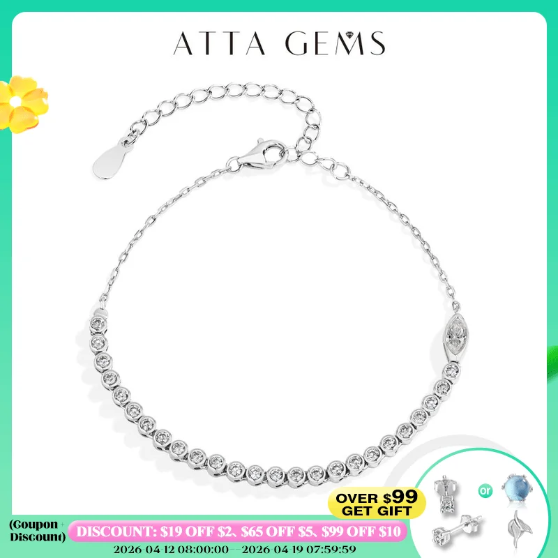 ATTAGEMS Adjustable Moissanite Tennis Bracelet Original Snake Shape S925 Sterling Silver for Women Birthday Gifts Jewelry 16+5cm
ATTAGEMS Adjustable Moissanite Tennis Bracelet Original Snake Shape S925 Sterling Silver for Women Birthday Gifts Jewelry 16+5cm