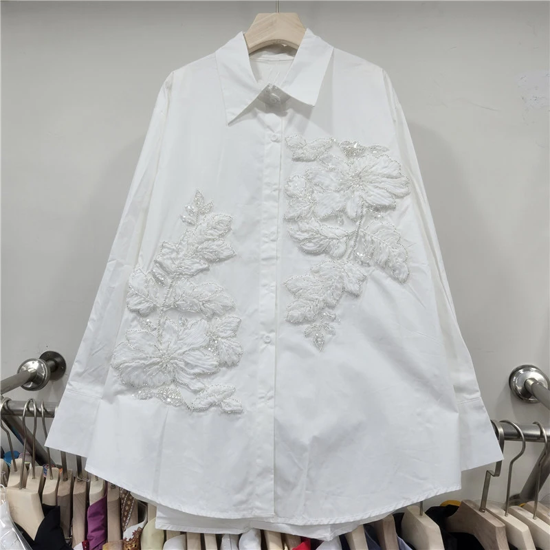 SuperAen European and American Style 2026 Spring New Embroidered Lace Design Elegant Loose Mid-length Shirt White Fashion Shirts
SuperAen European and American Style 2026 Spring New Embroidered Lace Design Elegant Loose Mid-length Shirt White Fashion Shirts