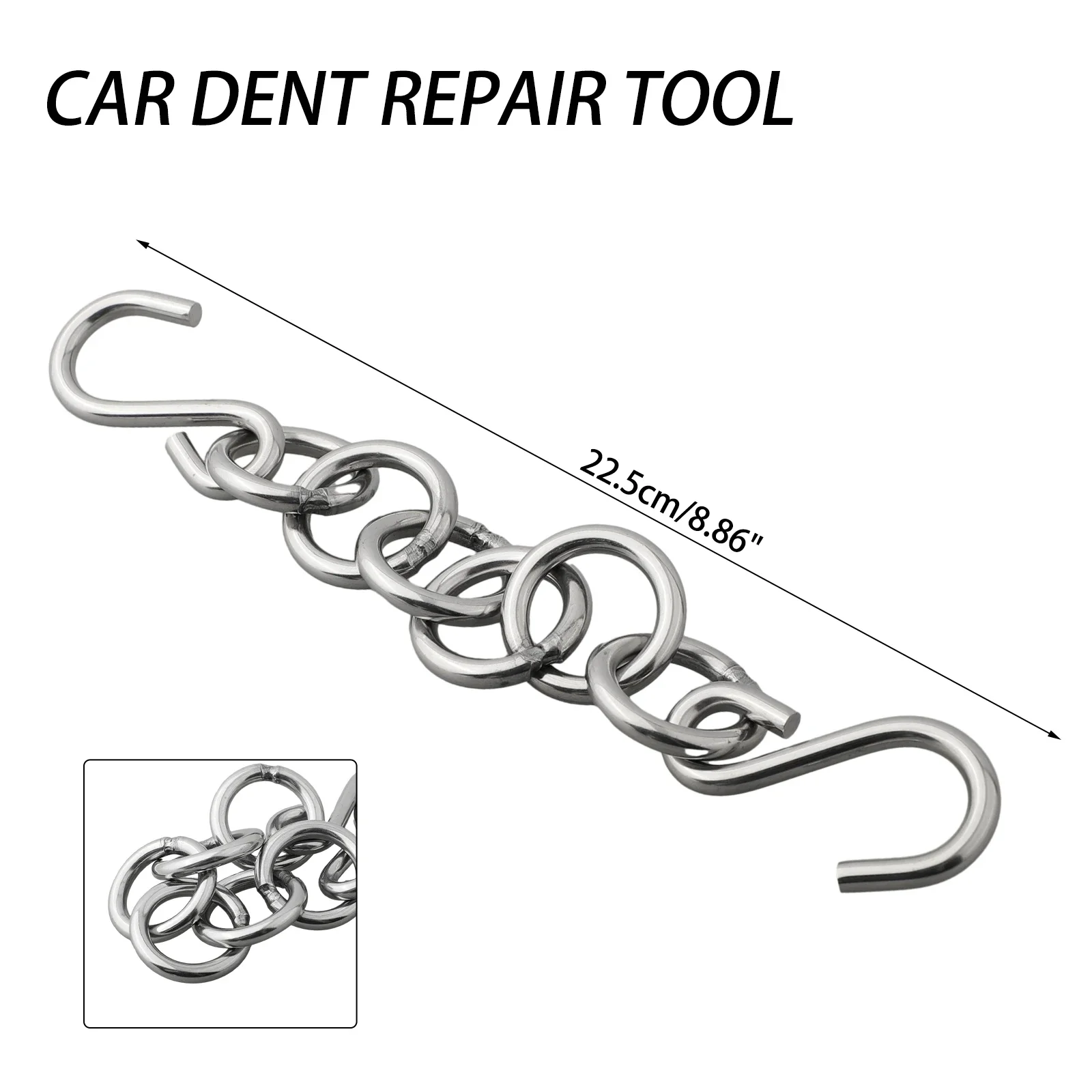 Hook Chain Car Chain About 22.5 Cm/8.86 In Removal Silver Stainless Steel Versatile Use Convenient Portable Reliable
Hook Chain Car Chain About 22.5 Cm/8.86 In Removal Silver Stainless Steel Versatile Use Convenient Portable Reliable