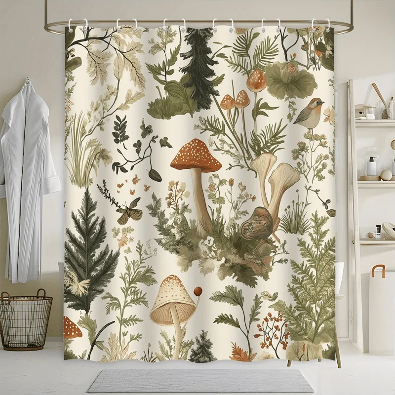Vintage Botanical Mushroom Forest Shower Curtain Waterproof Bath Curtain Jungle Print Bathroom Decor 180x180cm
Vintage Botanical Mushroom Forest Shower Curtain Waterproof Bath Curtain Jungle Print Bathroom Decor 180x180cm