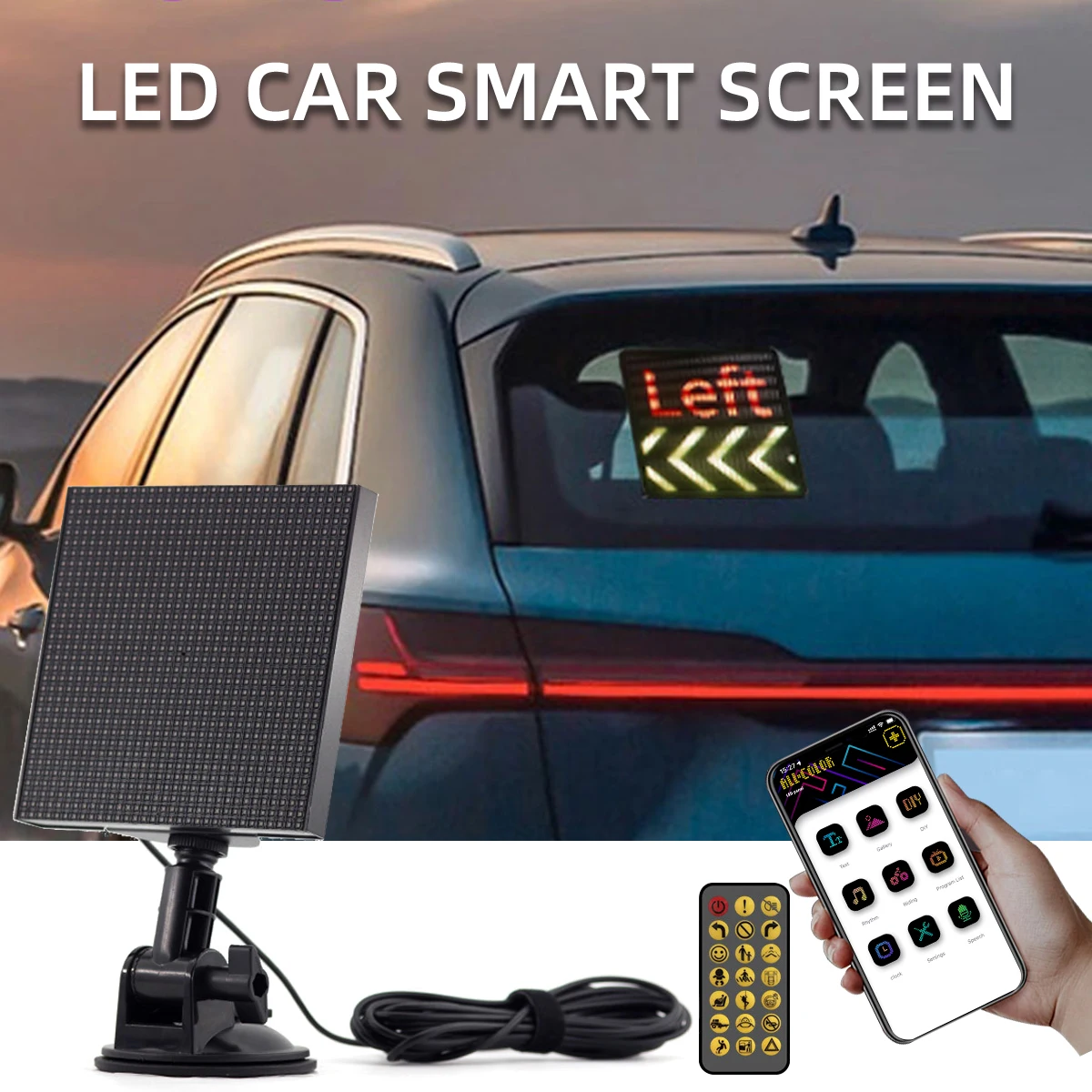 64X64 Car Rear Window Led Scrolling Caption Display USB Windshield Electronic Screen Light Led Advertising Screen DIY Pattern 5v
64X64 Car Rear Window Led Scrolling Caption Display USB Windshield Electronic Screen Light Led Advertising Screen DIY Pattern 5v