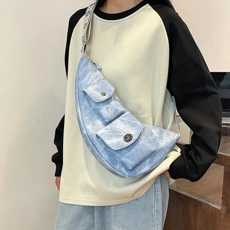 Denim New Touring Day Bag Backpack Women's Crossbody Shoulder Bag Angular Embroidery Chest Bag Lightweight
Denim New Touring Day Bag Backpack Women's Crossbody Shoulder Bag Angular Embroidery Chest Bag Lightweight