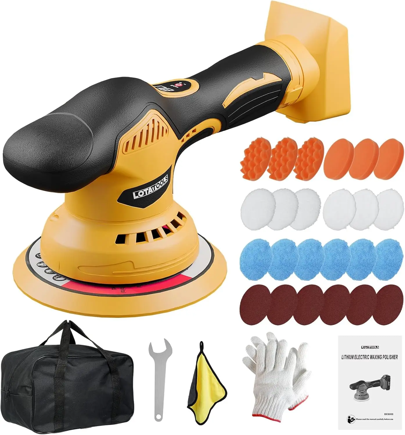 Cordless Dual-Action Polisher 5500 RPM 8 Variable Speeds for Car Detailing and Polishing with Dewalt 20V Battery
Cordless Dual-Action Polisher 5500 RPM 8 Variable Speeds for Car Detailing and Polishing with Dewalt 20V Battery