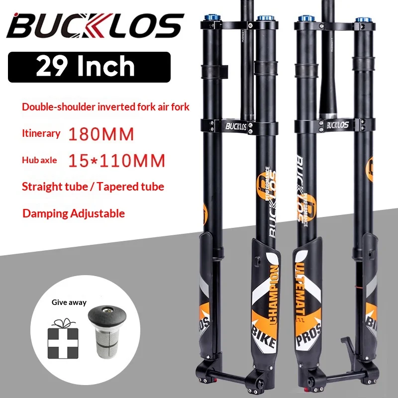 Bucklos Mountain Bike Suspension Fork 29 Inch Aluminum Alloy Double Crown Inverted Air Fork Straight Tapered Tube Bicycle Parts
Bucklos Mountain Bike Suspension Fork 29 Inch Aluminum Alloy Double Crown Inverted Air Fork Straight Tapered Tube Bicycle Parts