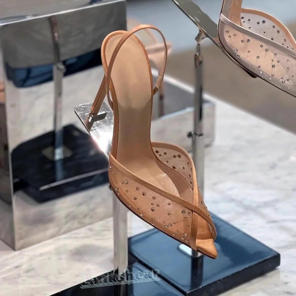 Rhinestone Lace Pointed Toe Women Sandals Ankle Strap Buckle Thin High Heels Solid Slingback Sexy Summer Shoes Luxury 2025 New
Rhinestone Lace Pointed Toe Women Sandals Ankle Strap Buckle Thin High Heels Solid Slingback Sexy Summer Shoes Luxury 2025 New