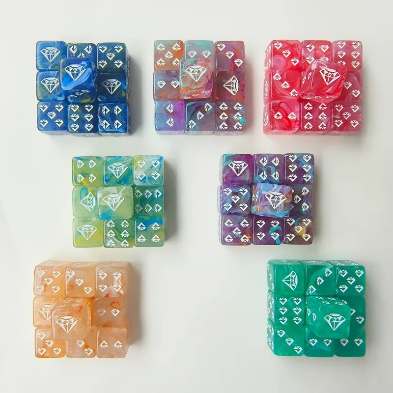 10Pcs/set New Foreign Trade Drawing Mixed Three Four Color Diamond D6 Game Multi sided Digital Dice 16mm
10Pcs/set New Foreign Trade Drawing Mixed Three Four Color Diamond D6 Game Multi sided Digital Dice 16mm