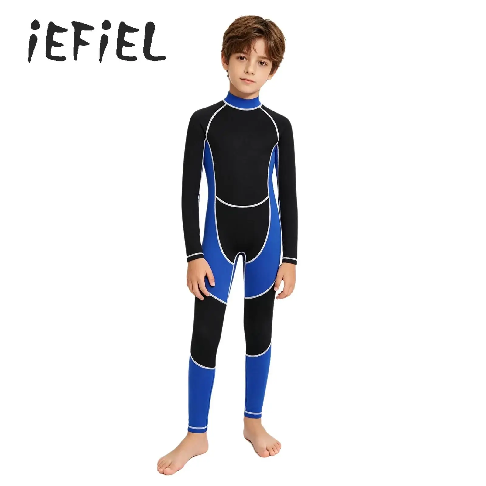 Kids Boys Full Wetsuit One Piece Swimsuit Long Sleeve Color Block Full-body Jumpsuit Rash Guard for Diving Surfing Snorkeling
Kids Boys Full Wetsuit One Piece Swimsuit Long Sleeve Color Block Full-body Jumpsuit Rash Guard for Diving Surfing Snorkeling