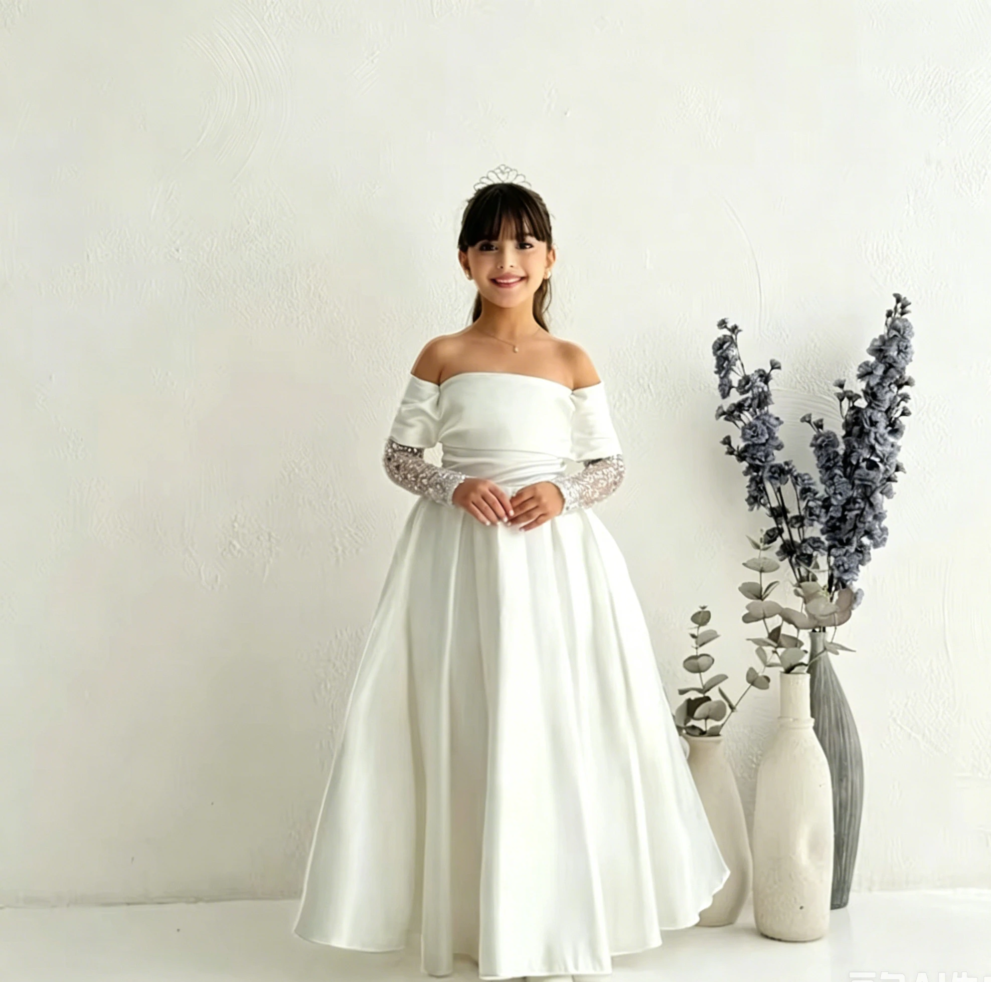 Customized White Flower Girl Dress For Wedding Glitter Long Sleeve Floor Length Elegant Kids Birthday First Communion Gown
Customized White Flower Girl Dress For Wedding Glitter Long Sleeve Floor Length Elegant Kids Birthday First Communion Gown