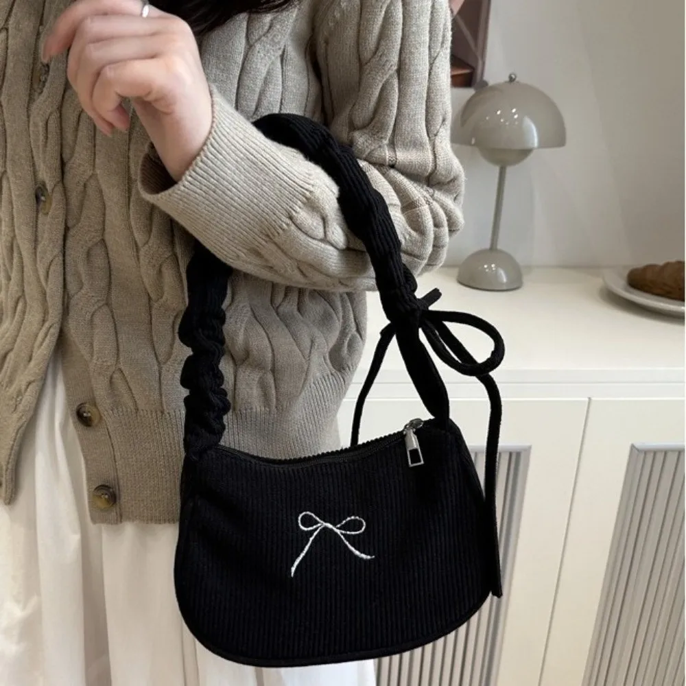 Zipper Closure Corduroy Shoulder Bag Bow Embroidery Polyester Lining Ruched Underarm Bag Cute Adjustable Strap Handbag
Zipper Closure Corduroy Shoulder Bag Bow Embroidery Polyester Lining Ruched Underarm Bag Cute Adjustable Strap Handbag