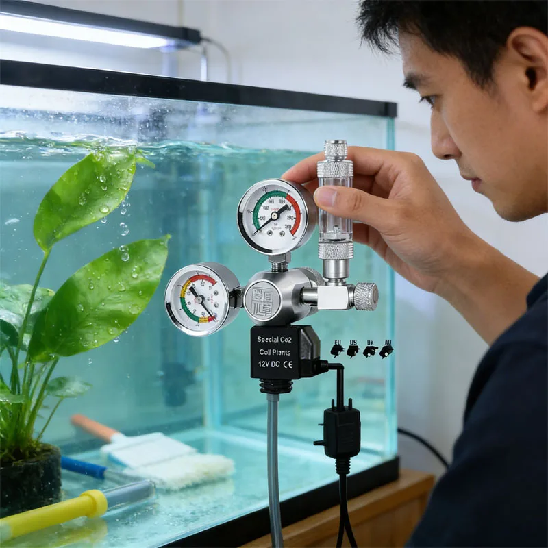 ZRDR DIY Aquarium CO2 Regulator Magnetic Solenoid Kit Check Valve Fish Tank Accessories CO2 Control System Reactor Generator Set
ZRDR DIY Aquarium CO2 Regulator Magnetic Solenoid Kit Check Valve Fish Tank Accessories CO2 Control System Reactor Generator Set