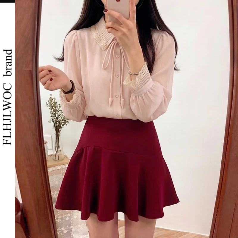 Bow Tie Tops Women Korean Style Design Clothes Long Sleeve Elegant Office Lady Cute Ribbon Sweet Basic Chiffon Shirts Blouses
Bow Tie Tops Women Korean Style Design Clothes Long Sleeve Elegant Office Lady Cute Ribbon Sweet Basic Chiffon Shirts Blouses