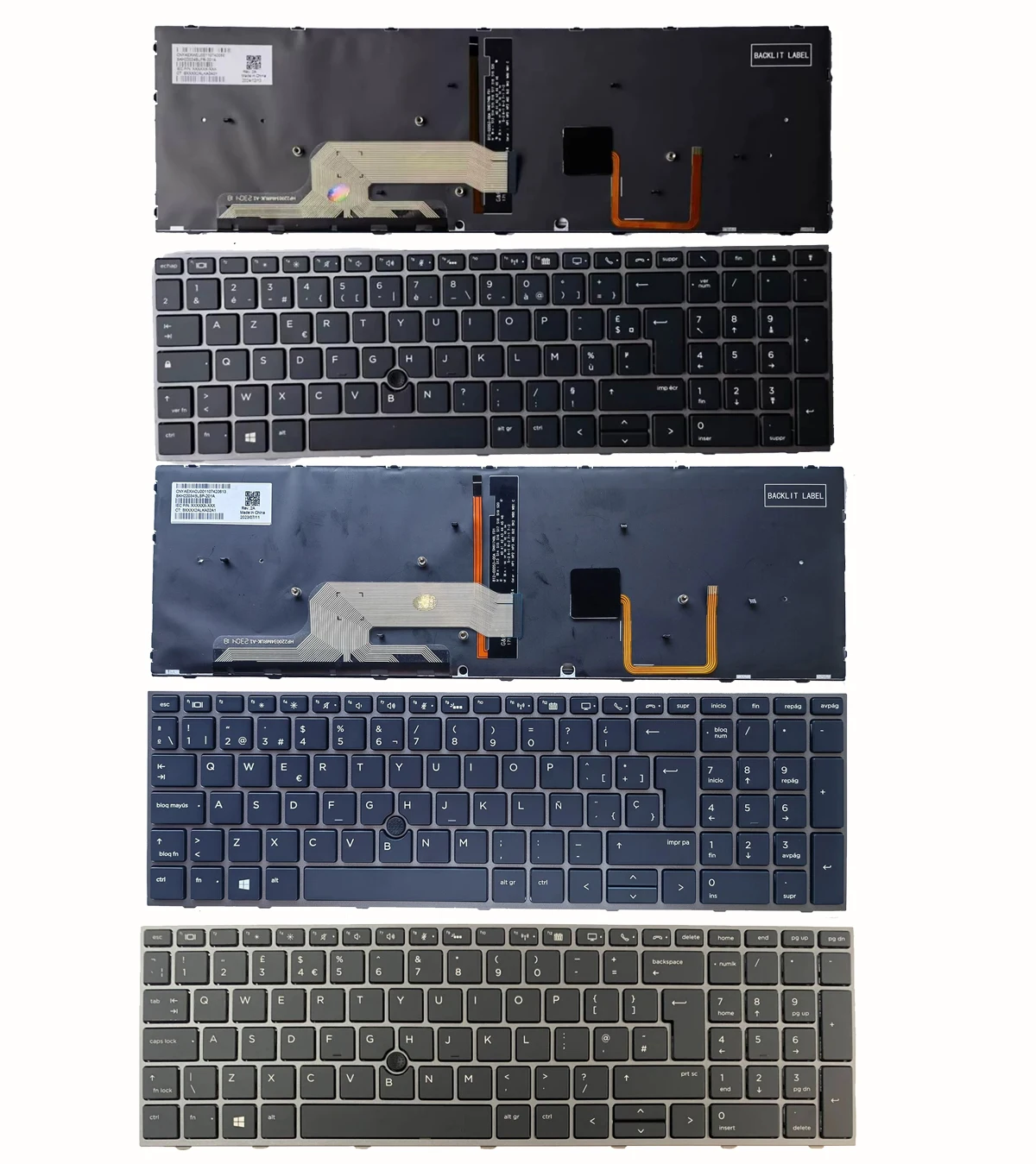 New Latin Spanish , French AZERTY , UK QWERTY Keyboard for HP ZBOOK 15 G5 17 G5 Silver Frame Black, BACKLIT
New Latin Spanish , French AZERTY , UK QWERTY Keyboard for HP ZBOOK 15 G5 17 G5 Silver Frame Black, BACKLIT