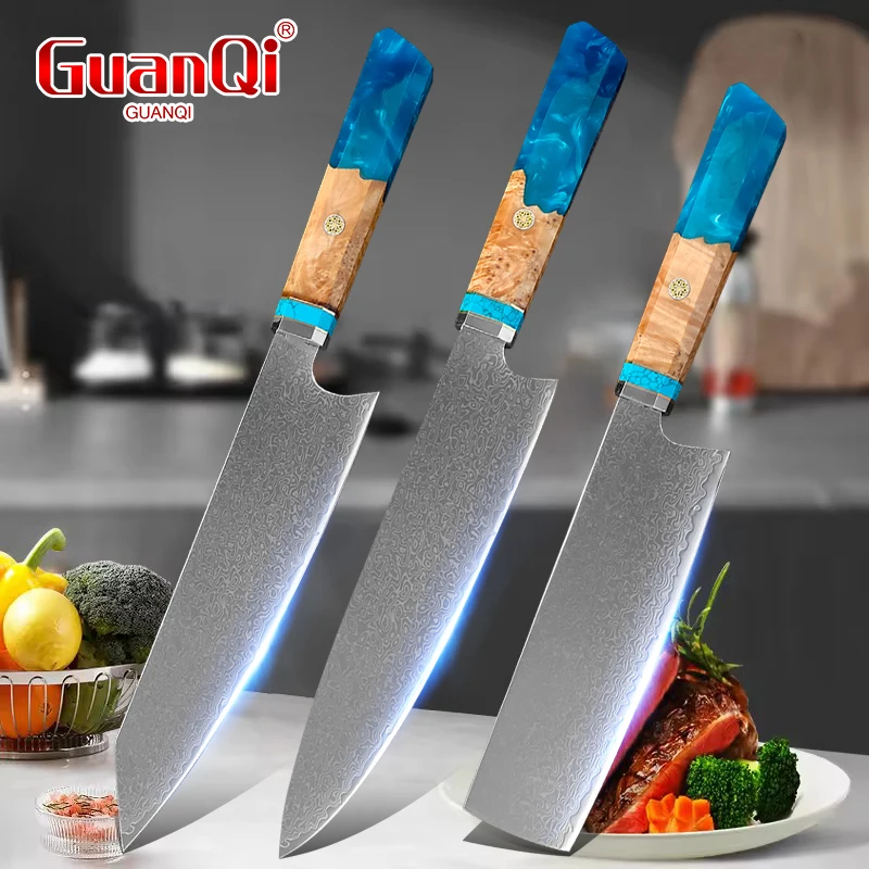 67 Layers VG10 Damascus Steel Kitchen Knives Professional Chef Butcher Knife Sharp Blade Vegetabl Meat Cooking Wood Resin Handle
67 Layers VG10 Damascus Steel Kitchen Knives Professional Chef Butcher Knife Sharp Blade Vegetabl Meat Cooking Wood Resin Handle