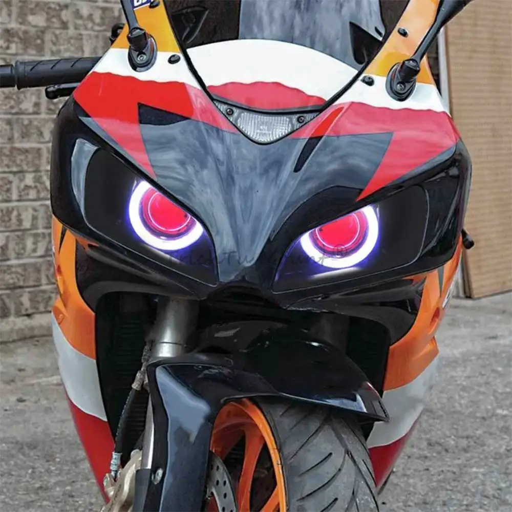 Motorcycle Headlight Headlamp Angel Devil Eyes LED Light Hi-Lo Beam Projector Headlight Assembly For Honda CBR1000RR 2004-2007
Motorcycle Headlight Headlamp Angel Devil Eyes LED Light Hi-Lo Beam Projector Headlight Assembly For Honda CBR1000RR 2004-2007