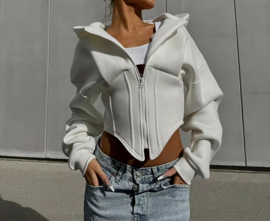 Fashion Women's Solid Color Long Sleeve Zipper Cardigan Sweatshirt Jacket Casual Hooded Cropped Trim Top
Fashion Women's Solid Color Long Sleeve Zipper Cardigan Sweatshirt Jacket Casual Hooded Cropped Trim Top