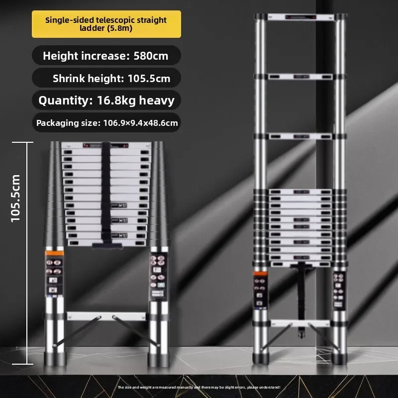 Stainless steel single-sided telescopic folding ladder household bamboo joint against the wall lift attic ladder Durable
Stainless steel single-sided telescopic folding ladder household bamboo joint against the wall lift attic ladder Durable