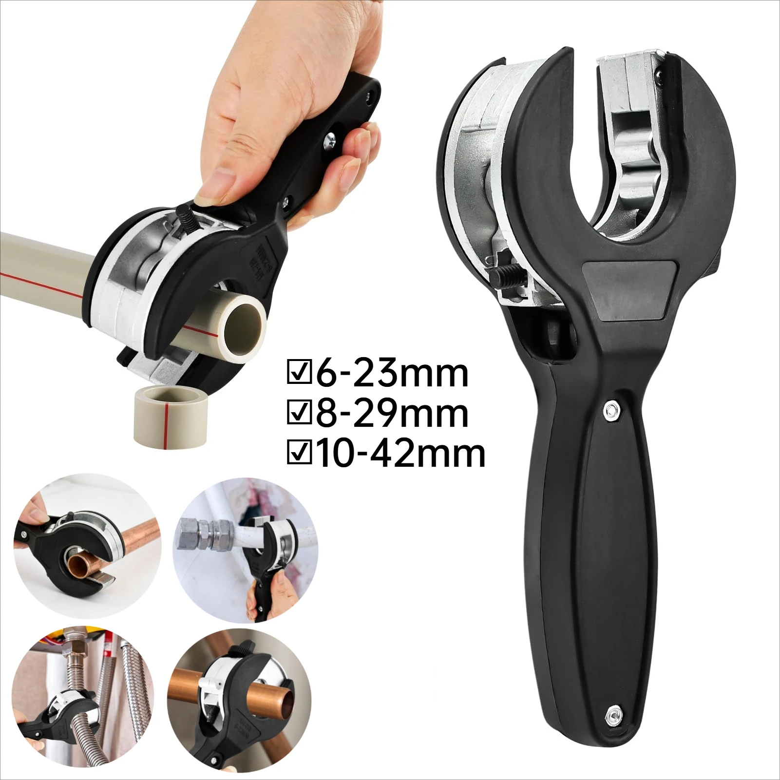 1PC 6-23mm/8-29mm/10-42mm Ratcheting Tubing Cutter Copper Pipe Cutter Tubing Cutters Tube Compact Cutters Cutting Metal Pipes
1PC 6-23mm/8-29mm/10-42mm Ratcheting Tubing Cutter Copper Pipe Cutter Tubing Cutters Tube Compact Cutters Cutting Metal Pipes