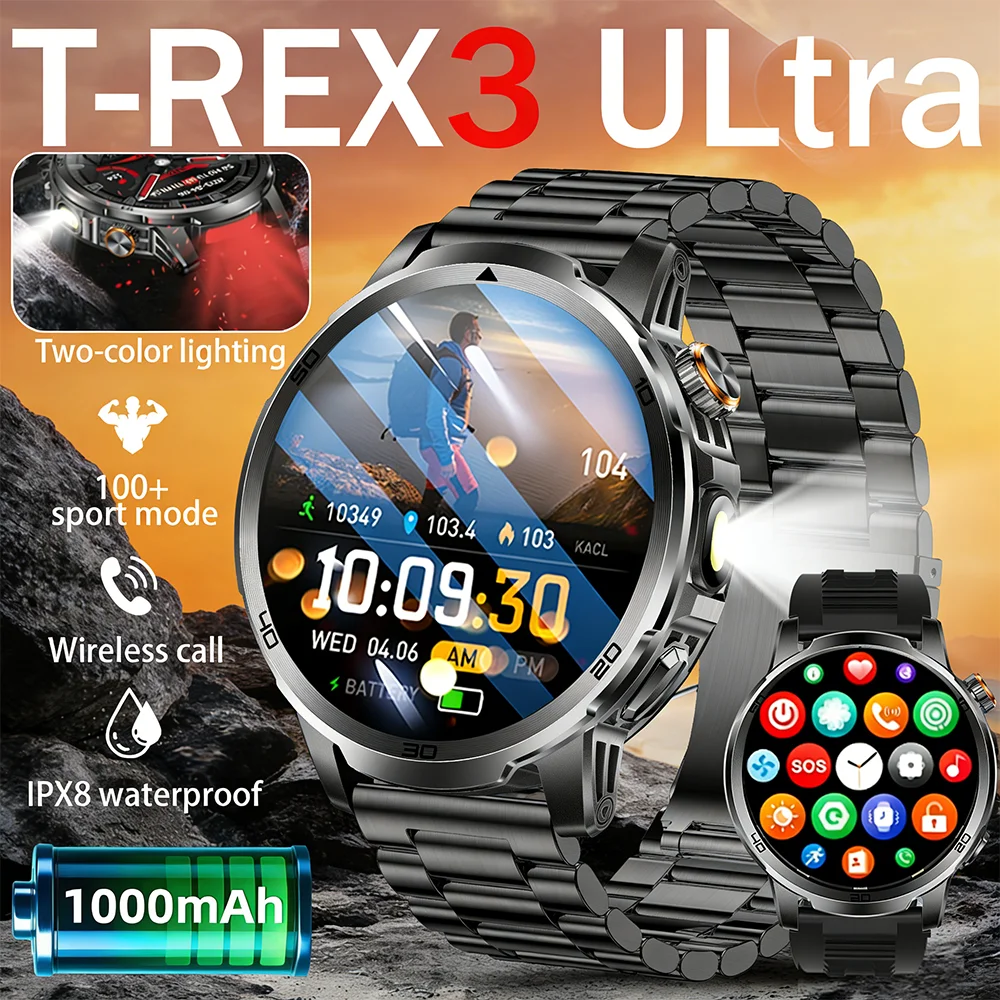 Новые военные умные часы 2026 года для активного отдыха, AMOLED 1,85 дюйма, аккумулятор 1000 мАч, водонепроницаемость 5ATM, голосовые вызовы, спортивный фитнес-браслет для мужчин
Новые военные умные часы 2026 года для активного отдыха, AMOLED 1,85 дюйма, аккумулятор 1000 мАч, водонепроницаемость 5ATM, голосовые вызовы, спортивный фитнес-браслет для мужчин