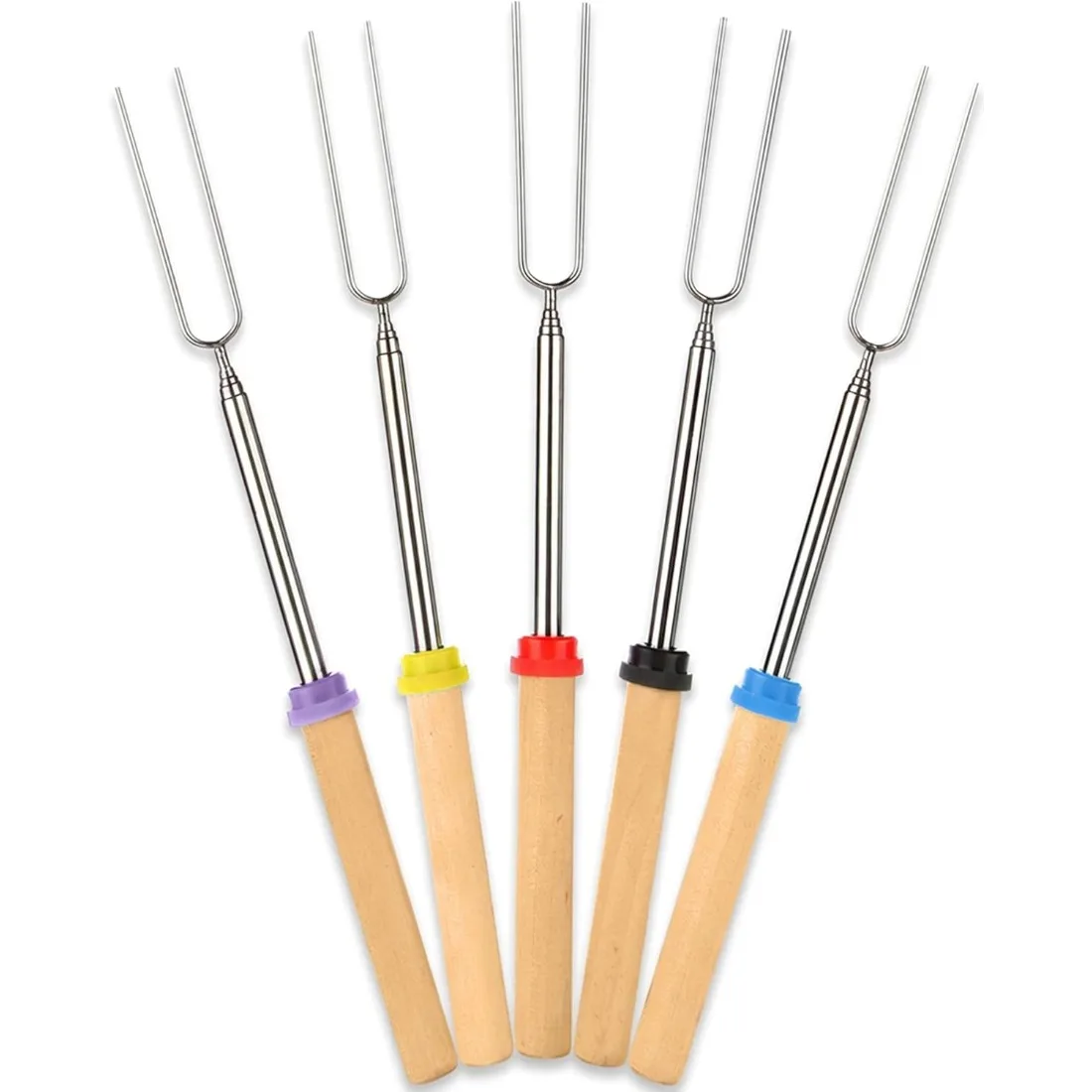 5 Pack Extendable Stainless Steel Marshmallow Roasting Sticks, Retractable Telescoping Hot Dog Skewer Forks, Durable Campfire Cooking Tools ideal for backyard bonfire gatherings, outdoor camping trips and casual open-air BBQ grilling preparation.
5 Pack Extendable Stainless Steel Marshmallow Roasting Sticks, Retractable Telescoping Hot Dog Skewer Forks, Durable Campfire Cooking Tools ideal for backyard bonfire gatherings, outdoor camping trips and casual open-air BBQ grilling preparation.