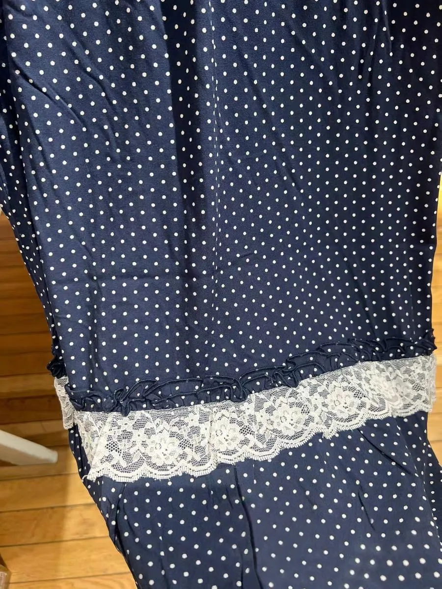 Navy Polka Dot A-line Long Faldas Women Summer Lace Ruffles Patchwork Midi Skirt Female Sweet Casual Preppy Style Skirts Clothes
Navy Polka Dot A-line Long Faldas Women Summer Lace Ruffles Patchwork Midi Skirt Female Sweet Casual Preppy Style Skirts Clothes