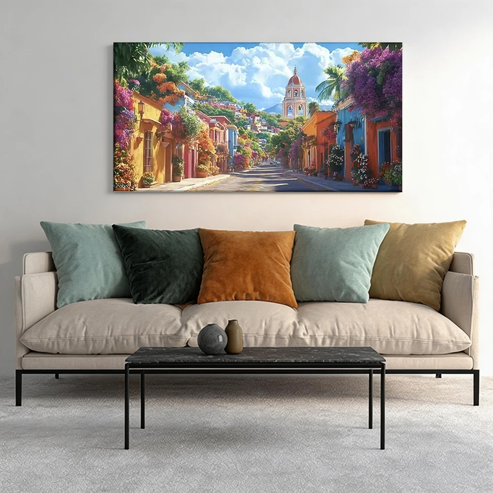 1pcwooden frame canvas decorative painting Vibrant street, color-filled town, flowers.Corridor, Living Room Decoration
1pcwooden frame canvas decorative painting Vibrant street, color-filled town, flowers.Corridor, Living Room Decoration