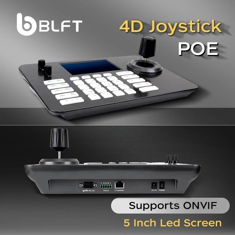 4D Network PTZ Keyboard Controller 5 inch industrial LCD Screen IP Joystick Control For POE ONVIF PTZ Cameras Live Stream
4D Network PTZ Keyboard Controller 5 inch industrial LCD Screen IP Joystick Control For POE ONVIF PTZ Cameras Live Stream