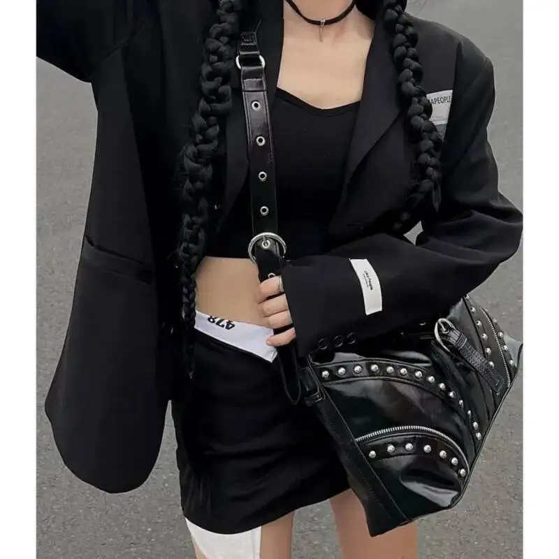 Bloom Hot Girls Black Bags Y2k Women Vintage Rivet Large Capacity Shoulder Crossbody Bag Ladies Retro Casual Handbag
Bloom Hot Girls Black Bags Y2k Women Vintage Rivet Large Capacity Shoulder Crossbody Bag Ladies Retro Casual Handbag