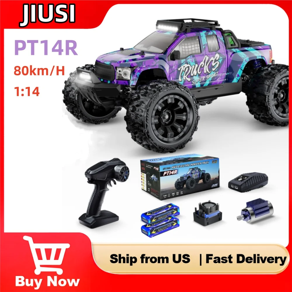JIUSI PT14R 1/14 RC Racing Car V3 3S Battery 4WD 80km/h Brushless Monster Truck 2.4G Remote Control 35C High Speed Off-road RC Truck
JIUSI PT14R 1/14 RC Racing Car V3 3S Battery 4WD 80km/h Brushless Monster Truck 2.4G Remote Control 35C High Speed Off-road RC Truck