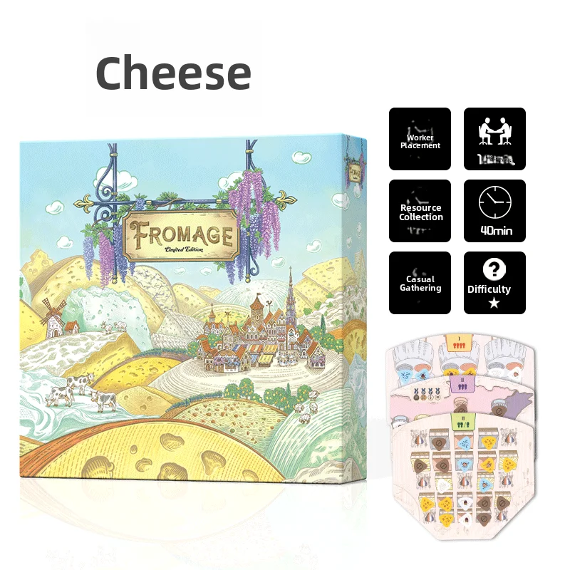 Luxury Cheese Worker Placement Board Game Strategy Competition Table Mat Game for Entertainment And Fun Collectible Cards
Luxury Cheese Worker Placement Board Game Strategy Competition Table Mat Game for Entertainment And Fun Collectible Cards