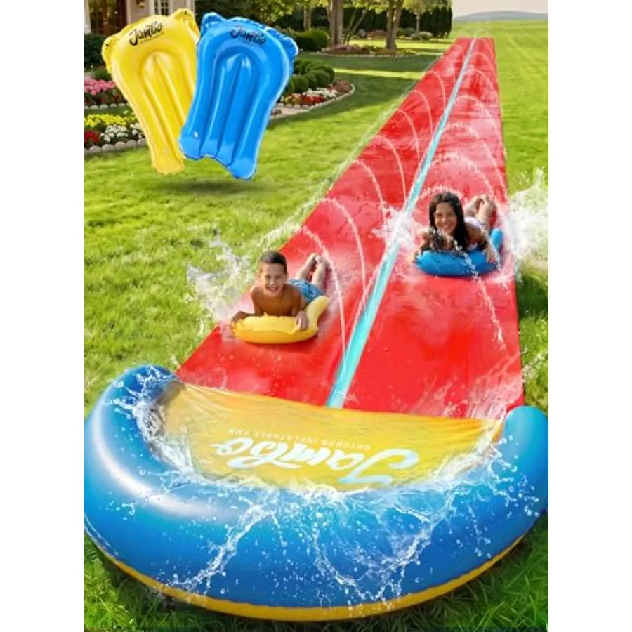 Backyard outdoor water fun for kids: extra-long 31.5 ft water slide with 2 bodyboards, heavy-duty slip splash design, inflatabl
Backyard outdoor water fun for kids: extra-long 31.5 ft water slide with 2 bodyboards, heavy-duty slip splash design, inflatabl